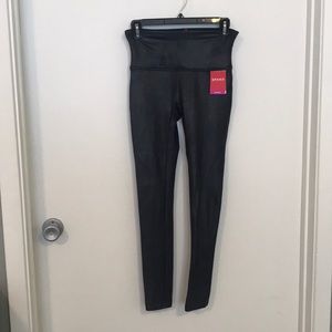 Spanx Faux Leather Leggings - Navy - size Medium
